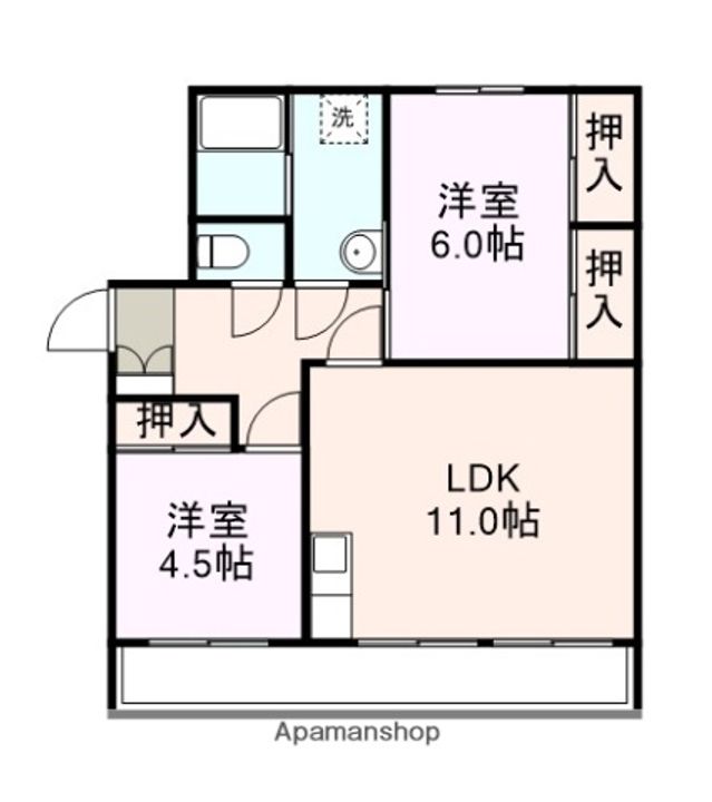 岬ビル(1・2号室)102の間取り