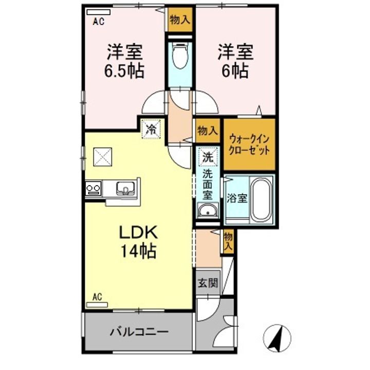 セジュール B棟の間取り