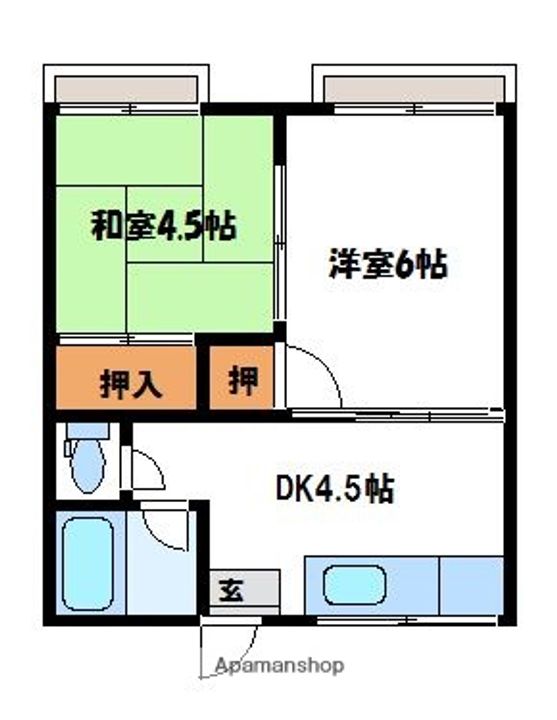 コーポ麻衣206の間取り