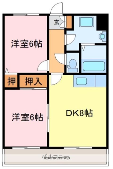ロイヤルハイツおのだⅡ301の間取り