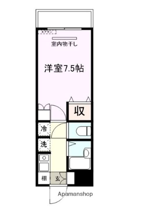 山口県宇部市西小串1丁目の賃貸マンション406の間取り