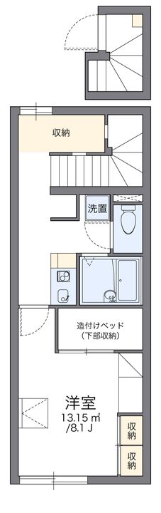 レオパレス高台夕景203の間取り