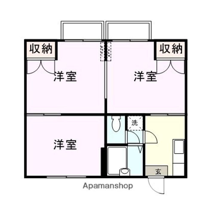 西原ハイツⅢ111の間取り