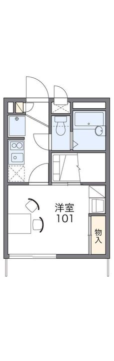 レオパレスエスト長府201の間取り