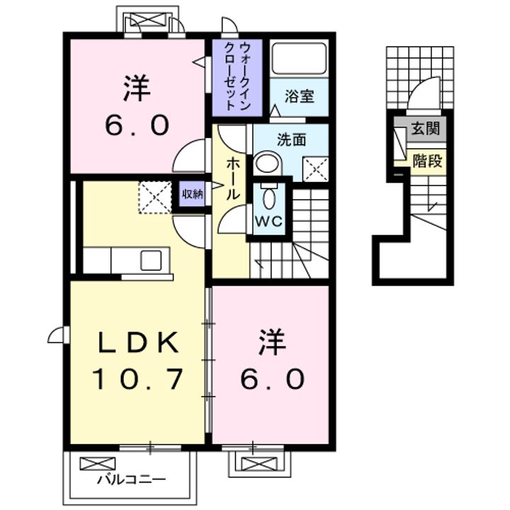 ソレイユ稗田の間取り