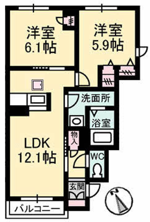 シャーメゾン イズ スクエアー エクセルの間取り