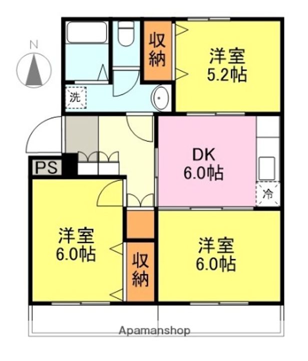 ロイヤルコート一の宮508の間取り