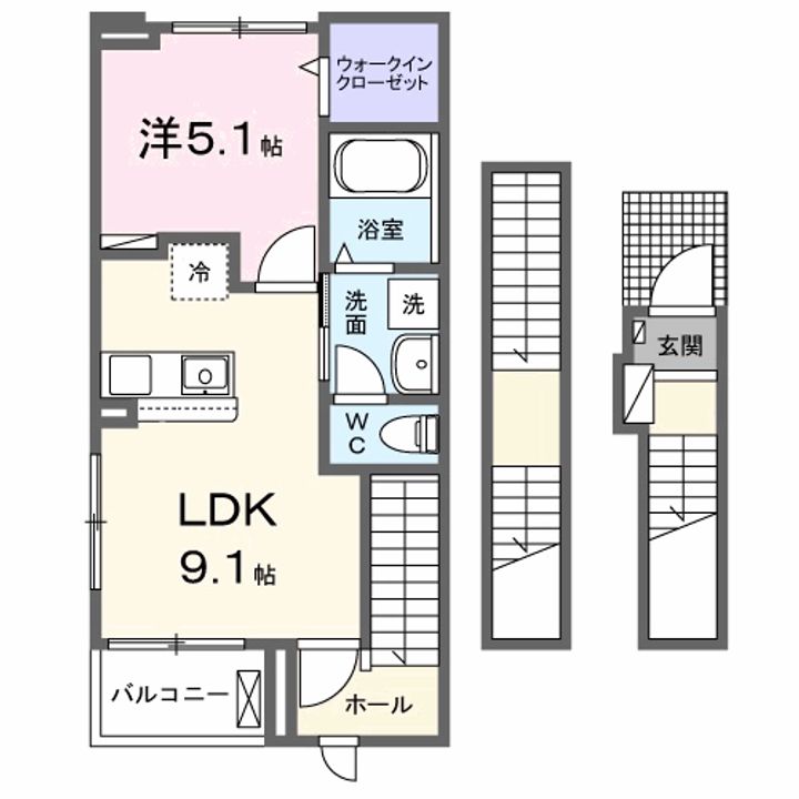 ピンズ下関Ⅰの間取り