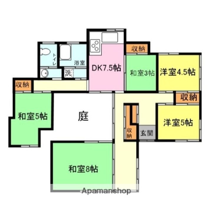 山口県下関市大学町2丁目(一戸建)の賃貸物件戸建ての間取り