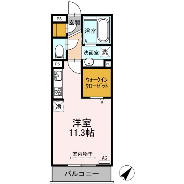 ヴィルセイン 潮彩 A棟302の間取り