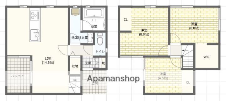 徳島県小松島市小松島町字北浜(一戸建)の賃貸物件戸建ての間取り