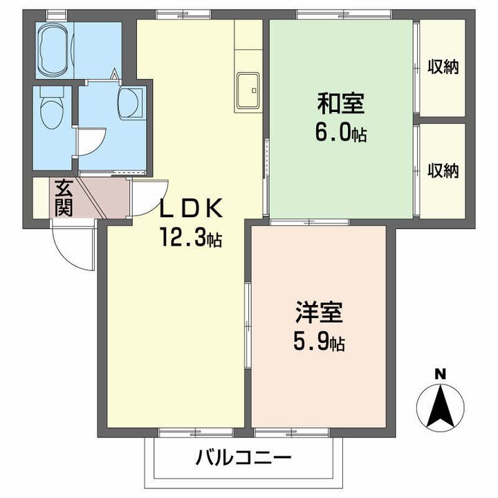 シャーメゾン大原 A棟の間取り