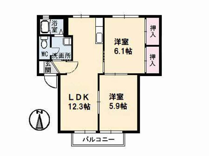 シャーメゾン大原 A棟の間取り