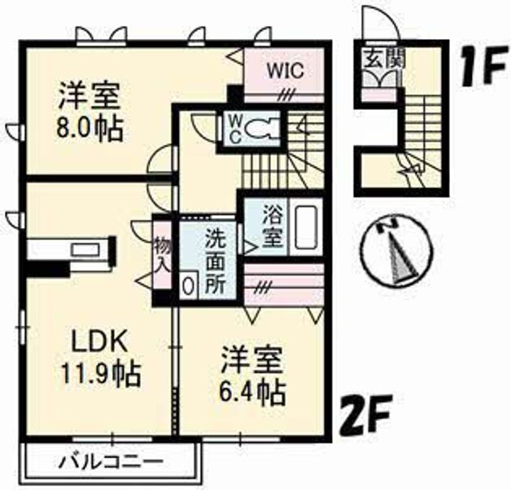 プロヌーブ南矢三の間取り