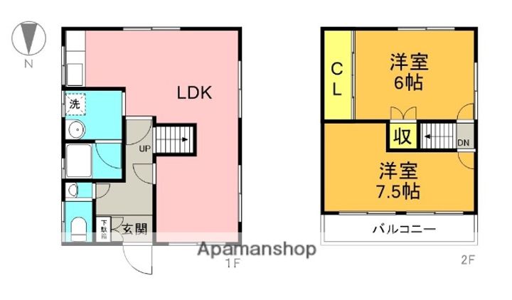 徳島県徳島市助任本町4丁目(一戸建)の賃貸物件の間取り