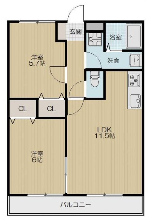 武市ハイツ103の間取り