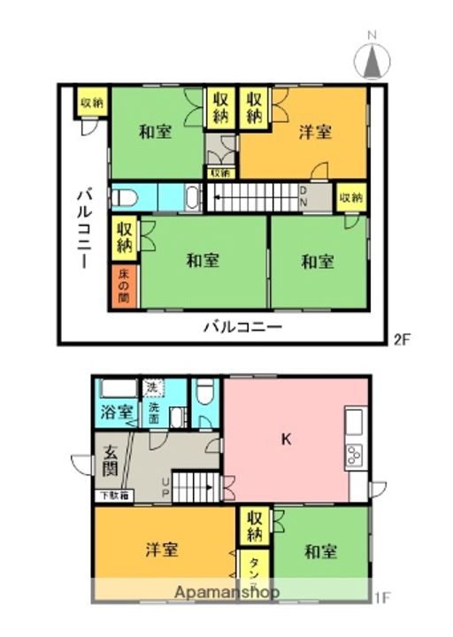 徳島県吉野川市鴨島町鴨島(一戸建)の賃貸物件戸建ての間取り