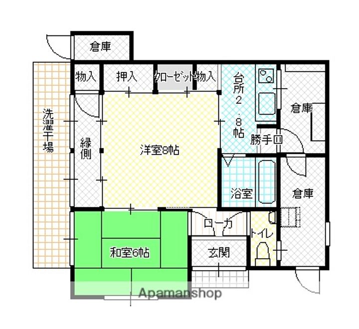 徳島県吉野川市鴨島町西麻植字江川(一戸建)の賃貸物件の間取り