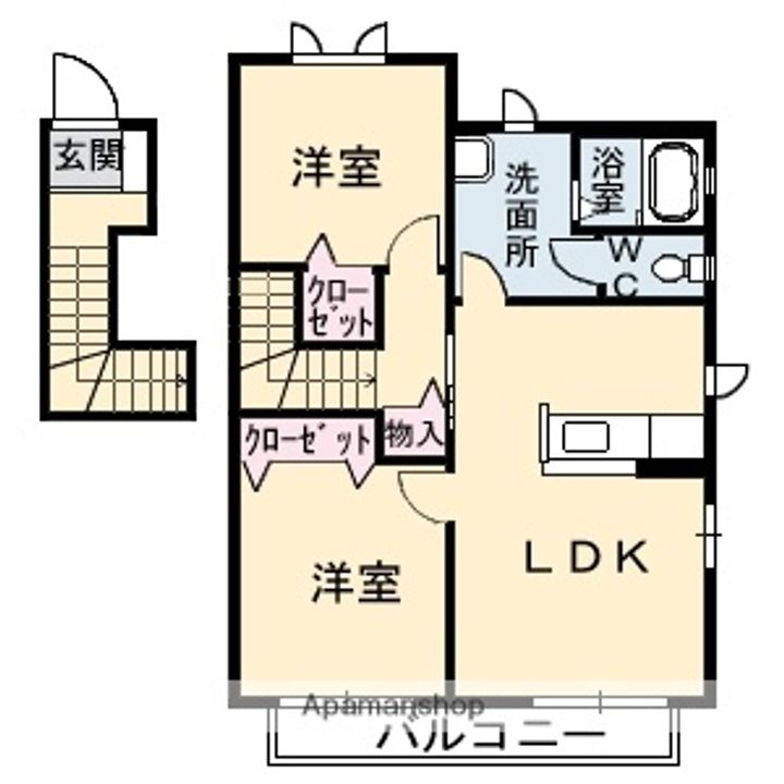 ハイネス国府B-205の間取り