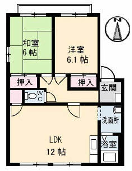 フレグランス円座 D棟103の間取り