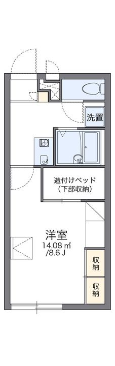 レオパレス由良202の間取り