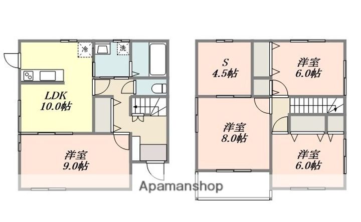 愛媛県松山市上市2丁目(一戸建)の賃貸物件戸建ての間取り