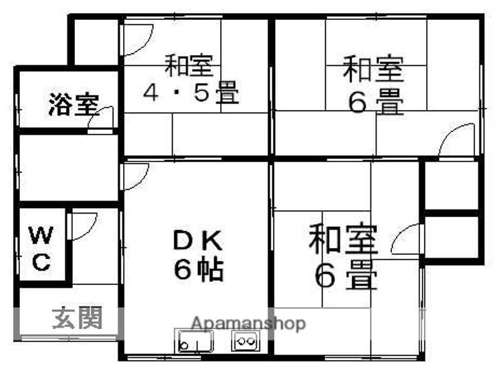 愛媛県松山市久万ノ台(一戸建)の賃貸物件の間取り