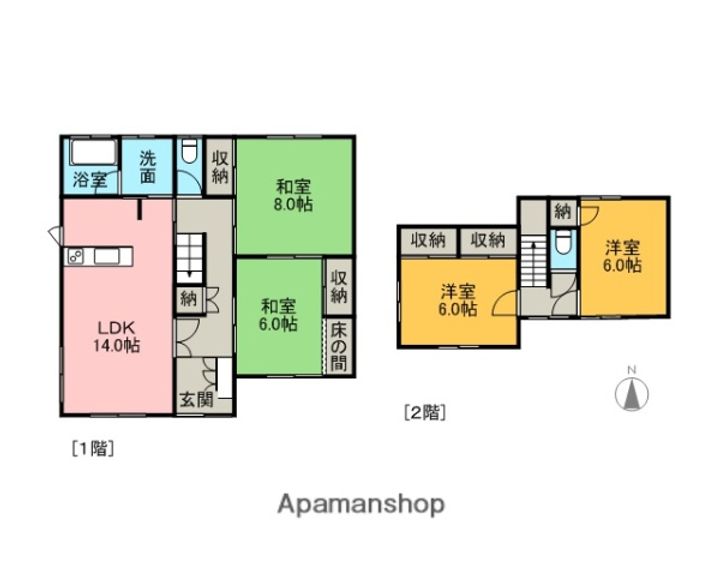 愛媛県松山市針田町(一戸建)の賃貸物件の間取り