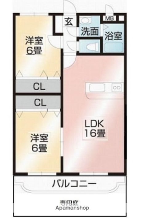 愛媛県松山市南久米町の賃貸マンションの間取り