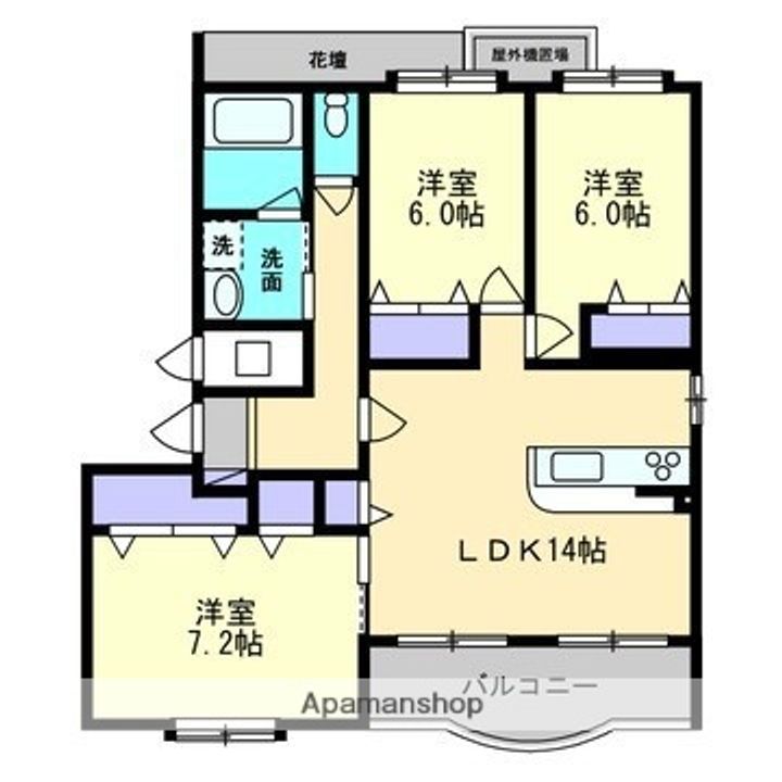 ブライムソレイユA棟の間取り
