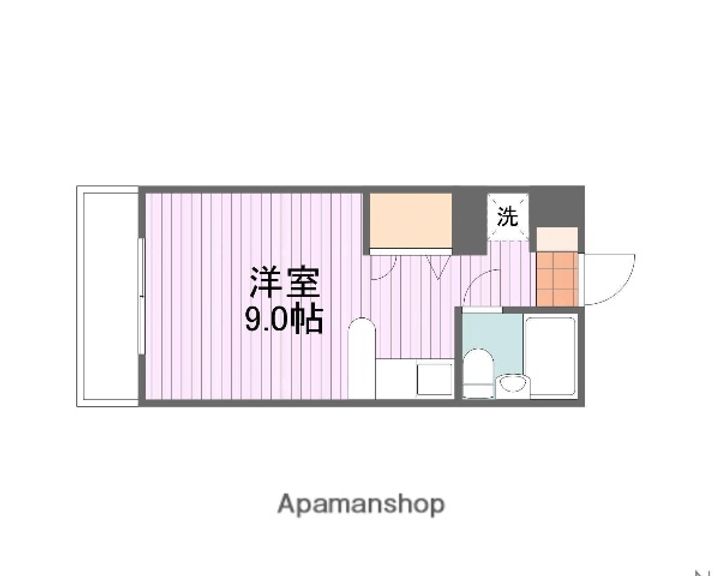 愛媛県松山市富久町の賃貸マンションの間取り