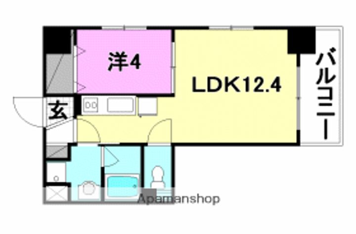 愛媛県松山市道後今市の賃貸マンションの間取り