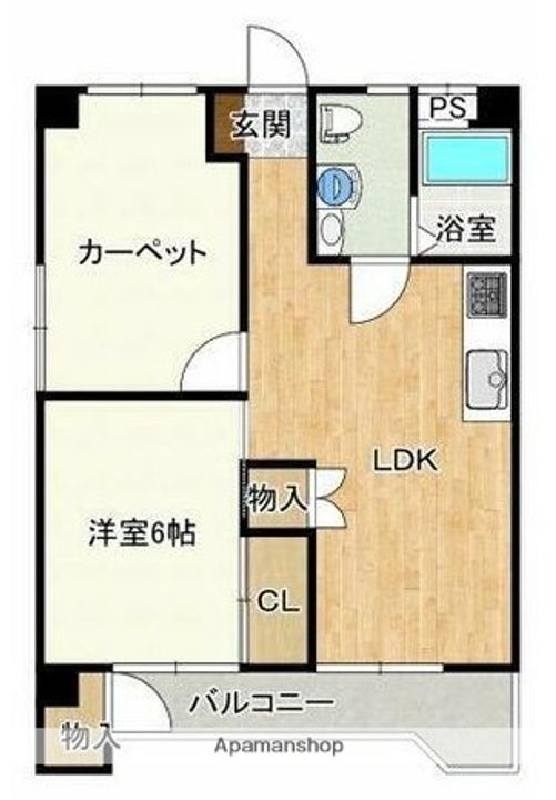 愛媛県東温市志津川の賃貸マンションの間取り