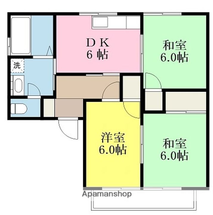 愛媛県松山市北久米町の賃貸アパートの間取り