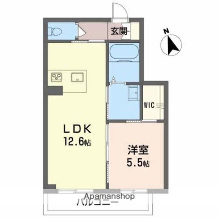 愛媛県松山市鷹子町の賃貸アパートの間取り