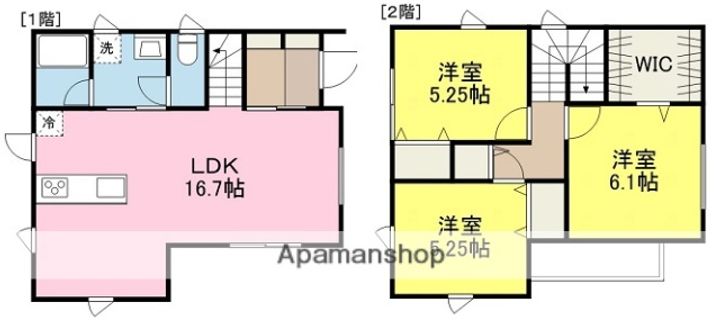 愛媛県松山市雄郡2丁目(一戸建)の賃貸物件の間取り