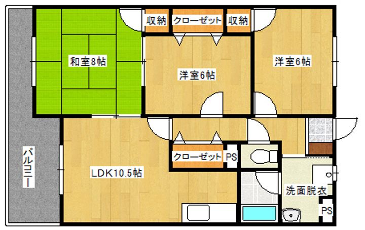 日正グランハイツ303の間取り