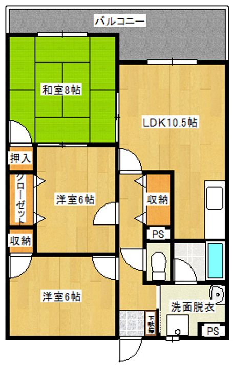 日正グランハイツ304の間取り