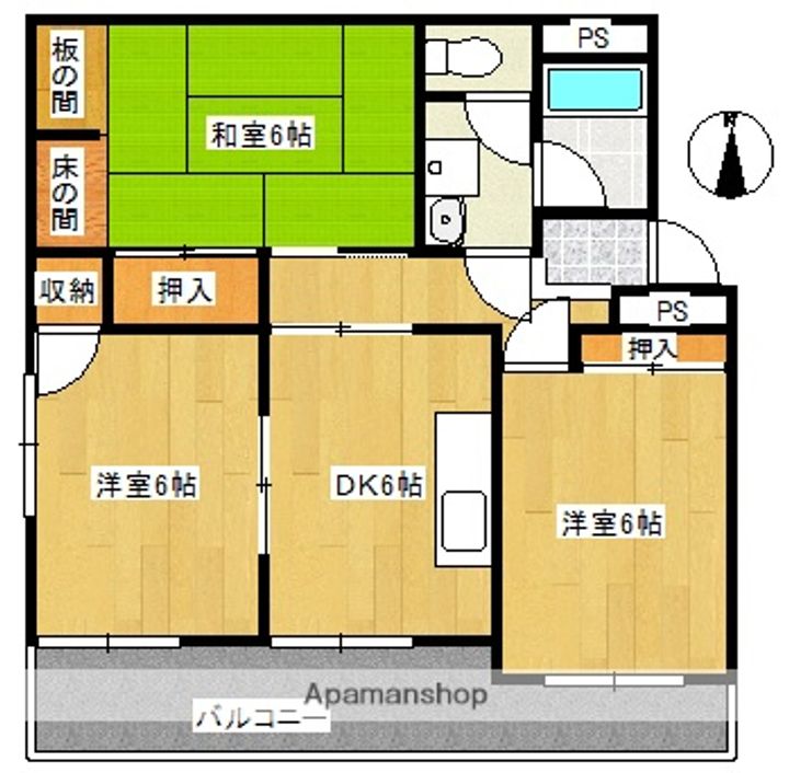 宇和マンション第1103の間取り