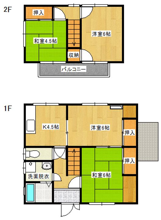 愛媛県大洲市徳森(一戸建)の賃貸物件戸建ての間取り