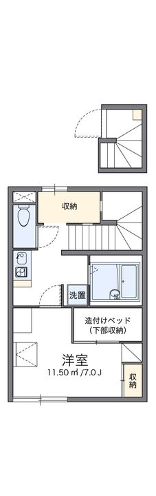 レオパレスフレンドⅡ207の間取り