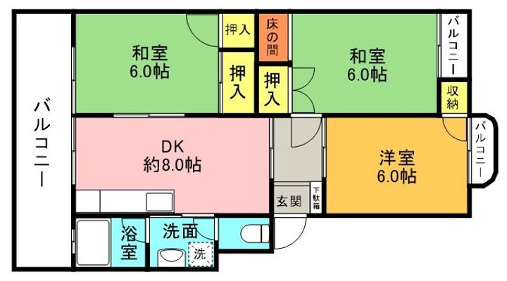 持田ハイツ105の間取り