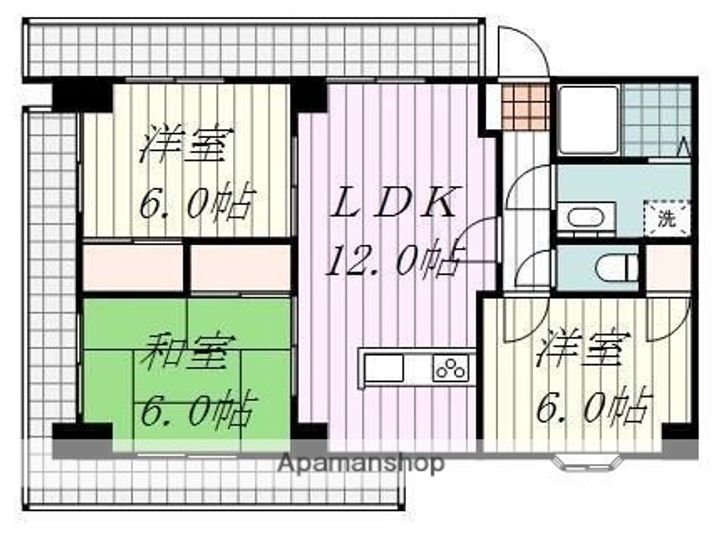 エピーメロン中村202の間取り