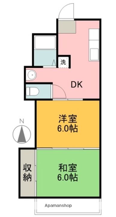 東山コーポ403の間取り