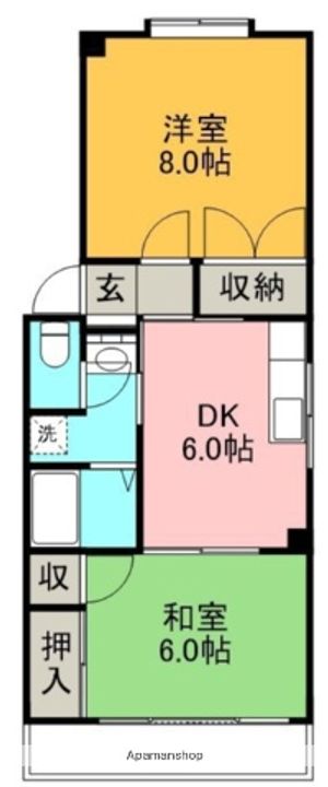 ロイヤルハイツ山岡202の間取り