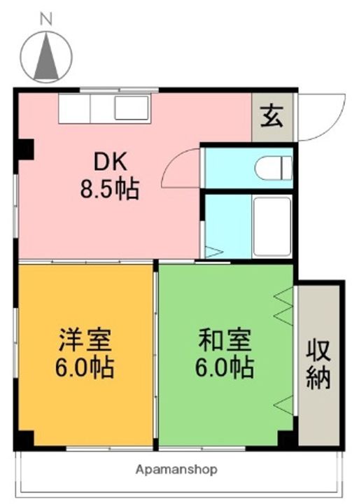 泉マンションⅡ302の間取り