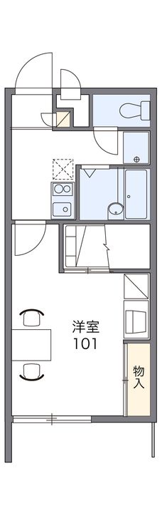 レオパレスアデッソⅢ107の間取り
