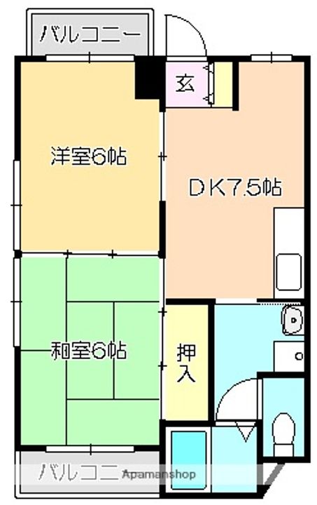ヴィラ・アンソレイエ葛島北棟401の間取り
