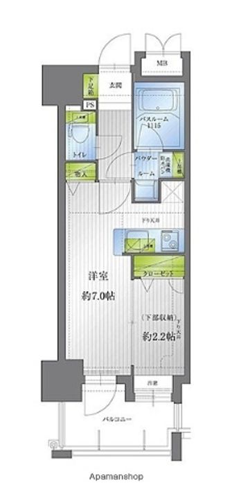 福岡県福岡市中央区高砂2丁目の賃貸マンションの間取り