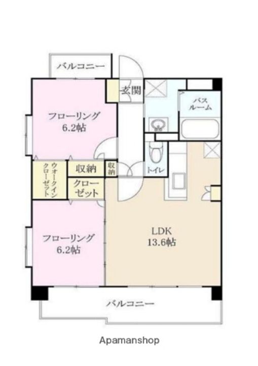 福岡県福岡市早良区曙1丁目の賃貸マンションの間取り